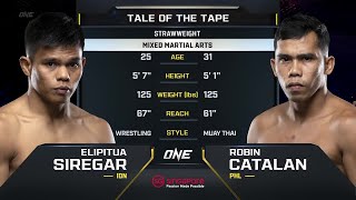 Elipitua Siregar vs Robin Catalan  ONE Championship Full Fight [upl. by Saffier]