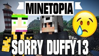 SORRY ZEGGEN TEGEN DUFFY13 DE POLITIE amp STAFF IN MINETOPIA [upl. by Ebonee]