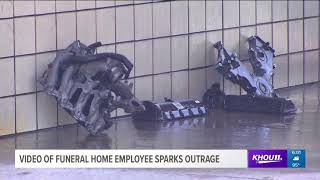 Video of funeral home employee sparks outrage [upl. by Naesad]