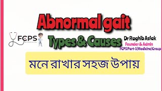 GaitAbnormal gait amp probable causeAgeing and disease by Dr Raghib Asfak for FCPS P1Tricks amp Tips [upl. by Luhey]