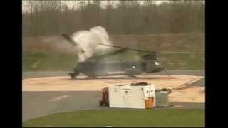 Chinook CH47 Helicopter Ground Resonance Test and Self Destructs with Rear Tandem Rotor Breaking [upl. by Giefer367]