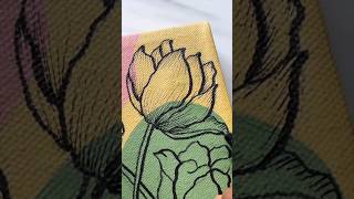 Botanical Line Art Painting Tutorial by Artist Prasun Balasubramaniam using SKYHawk Canvas lineart [upl. by Etnoled]