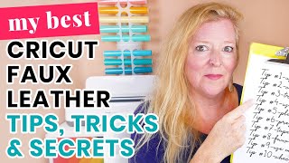 My Best TIPS TRICKS amp SECRETS to Cutting FAUX LEATHER EARRINGS with a Cricut [upl. by Anilosi]