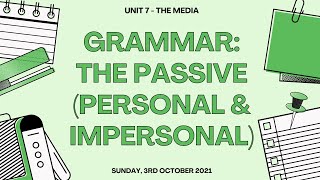 Form 5 Grammar The Passive  Personal  Impersonal [upl. by Cyrill]