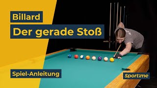 Spielanleitung Billard  Der gerade Stoß [upl. by Grimbal996]