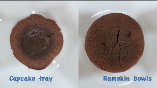 How I make chocolate molten lava cake using ramekins and cupcakemuffin tray [upl. by Ashwin]