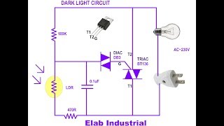 How to Make a Dark Light Circuit Using Triac Very Easy [upl. by Enilhtak954]