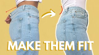 Easy Downsize Jeans Waist Elastic Hack  Clean Finished  LYDIA NAOMI [upl. by Neelik]