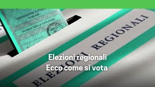 Elezioni regionali ecco come si vota [upl. by Duer]