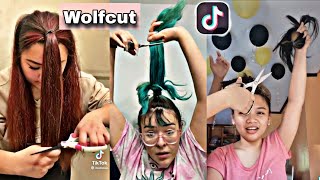 Wolf Cut Haircut TikTok Trend Compilation💇‍♀️💇‍♀️ [upl. by Ydnes]