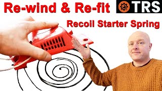 Chainsaw Recoil Starter Spring How to Rewind by Craig Kirkman [upl. by Korenblat139]