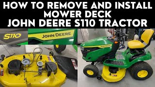 How to Remove Mower Deck John Deere D110 E110 Tractor [upl. by Murphy]