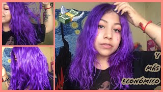 COMO PINTARTE EL CABELLO COLOR VIOLETA SIN TINTE CONVENCIONAL ✨🦄 [upl. by Nnayr]