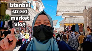 Shopping In Istanbul Street Market  Clothes Kitchenware Food amp Turkish Life VLOG [upl. by Dnomaid]