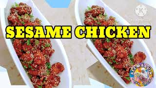 SESAME CHICKEN BY REEMARVINCOOKINGLIFESTYLE food chickenrecipe [upl. by Enilesor]