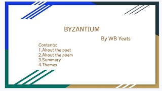 Byzantium poem summary poet amp themesurdu line by line explanation lectureexplanationsummary [upl. by Lamraj]