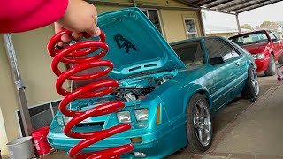 INSTALLING BMR LOWERING SPRINGS ON MY 86 FOXBODY [upl. by Aicined]