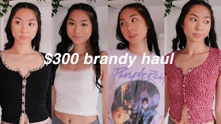 brandy melville try on clothing haul unboxing🌺 [upl. by Barboza]