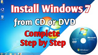 How to Install Windows 7 From CD or DVD  Step by Step  Simple Easy way  InstallWindows [upl. by Elinnet]