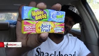 Hubba Bubba Blue Raspberry amp Juicy Fruits Sour Watermelon Bubble Gum [upl. by Riley]