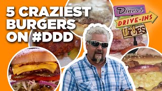 Top 5 MostINSANE Burgers Guy Fieri Has Tried on Diners DriveIns and Dives  Food Network [upl. by Ami]