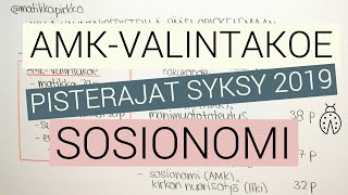 Ammattikorkeakoulu  AMKvalintakoe sosionomi pisterajat 🤓 Diak sosionomikoulutus  Matikkapirkko [upl. by Ewnihc]