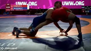 Zhamalov R RUS vs Salkazanov T SVK FS 74 kg 12 moments [upl. by Neri891]