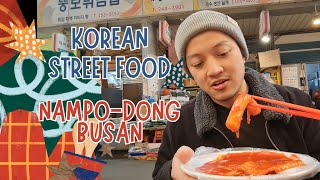 Korean Street Food  NampoDong Busan [upl. by Saeger547]