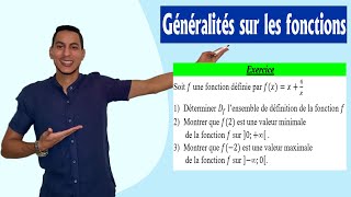 généralités sur les fonctions 1bac exercices corrigés  valeur maximale  valeur minimale exercice [upl. by Loar]