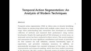 Temporal Action Segmentation An Analysis of Modern Techniques [upl. by Brannon599]