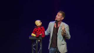 Paul Zerdin Americas Got Talent Winner Ventriloquist Puppet Character Baby has a question [upl. by Ahsinek]