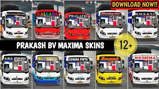 15 INDIAN BUS SKINS FOR PRAKASH BV MAXIMA BUS MOD FOR BUSSID  PRAKASH BV MAXIMA  BUSSID BUS MOD [upl. by Eardna]