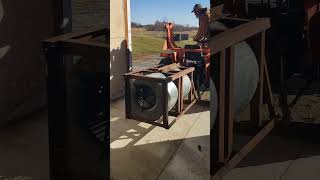 Home made 3 point leaf blower Made from 236quot squirrel cage blowers from big hvac units [upl. by Amadus429]