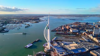 Portsmouth Spinnaker Tower Coastal Drone shots Portsmouth From above [upl. by Bello]