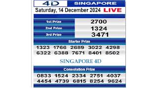 Singapore Live draw result 14122024  Live Draw SGP [upl. by Saffren]