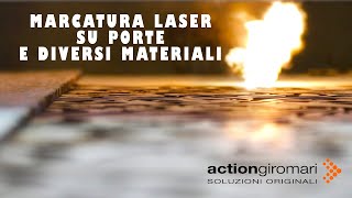 Marcatura laser su metallo vetro legnoe su tessuti Incisione laser su grandi superfici [upl. by Eceertal]