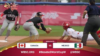 Highlights  Game 3 Canada vs Mexico  2024 WBSC Women’s Baseball World Cup  Finals [upl. by Truk]