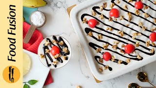 No Bake Banana Split Cake Recipe by Food Fusion [upl. by Ulrikaumeko]