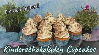 Leckere Kinderschokoladen Cupcakes  Muffins mit Kinderschokolade und MascarponeSahneTopping🤤 [upl. by Urita307]