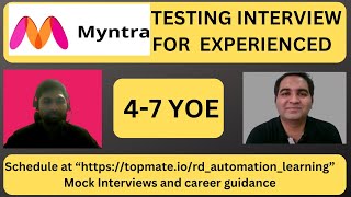 Software Testing Mock Interview Automation Testing Interview RD Automation Learning [upl. by Rennane]