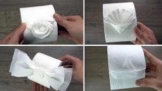 🧻 Toilet Paper Origami  4 Cool Designs [upl. by Sebastien]