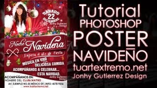 Tutorial Photoshop  Póster Navideño [upl. by Elleuqar]