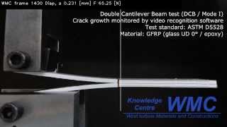 Interlaminar fracture toughness test DCBMode I [upl. by Yanel]