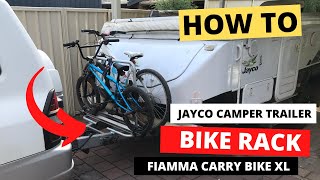 How To Install Bike Rack on Jayco Swan Camper Trailer Fiamma Carry Bike XL [upl. by Ariaj]