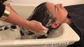 Paso a paso lavado y masaje terapia cabeza  Bambu beauty experience [upl. by Fancy]