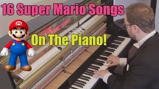 16 Super Mario Songs on Piano [upl. by Namaj8]