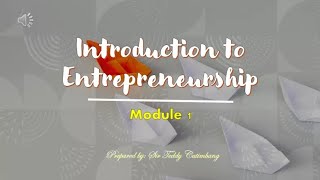 Introduction to Entrepreneurship  Module 1 Quarter 3 SHS Grade 12 [upl. by Marteena422]