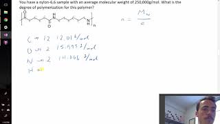 Degree of polymerization example problem [upl. by Valerlan]