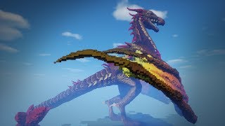 Minecraft DRAGON Timelapse  Riders of Icarus Wyvern  Traes Organic [upl. by Aihsas114]