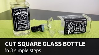 DIY Cut Square Glass Bottle In 3 Simple Steps [upl. by Cavil]